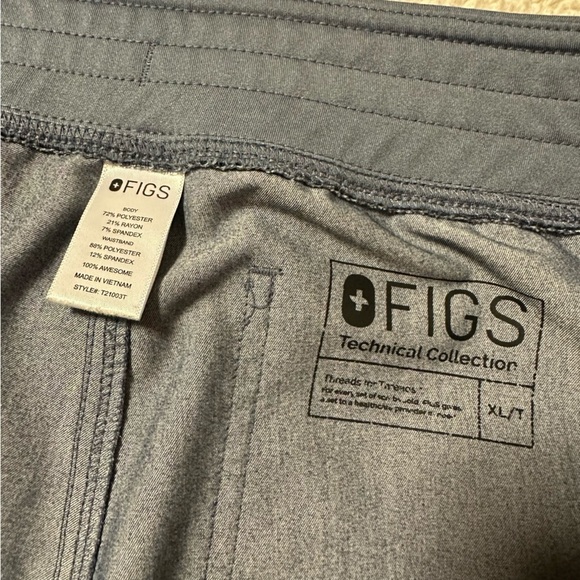 FIGS High Waisted Livingston Basic Scrub Pants Light Blue Grey - Picture 11 of 13